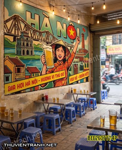 Tranh dán tường Quán Bia, Quán Nhậu- BEE260717-4P - Kết quả tìm kiếm tranh tường